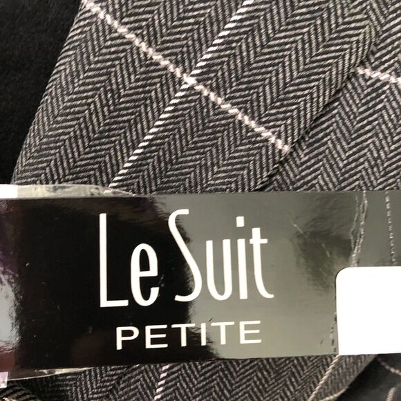 Le Suit Womens Blazer 10 Petite Gray Suit Checkered One Button Front Pocket NWT - Picture 6 of 12